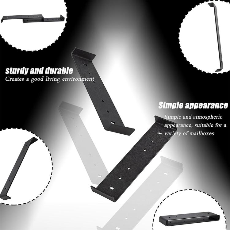 Heavy Iron Mailbox Mounting Bracket Supports Large Mailboxes Up To 8-Inch Wide 200x50x17mm