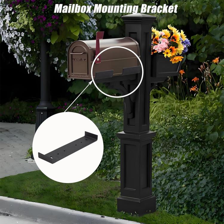 Heavy Iron Mailbox Mounting Bracket Supports Large Mailboxes Up To 8-Inch Wide 200x50x17mm