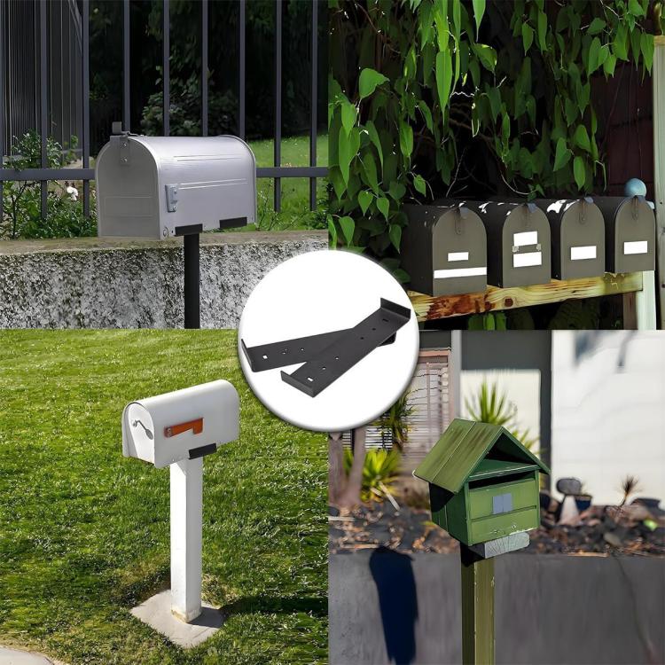 Heavy Iron Mailbox Mounting Bracket Supports Large Mailboxes Up To 8-Inch Wide 200x50x17mm