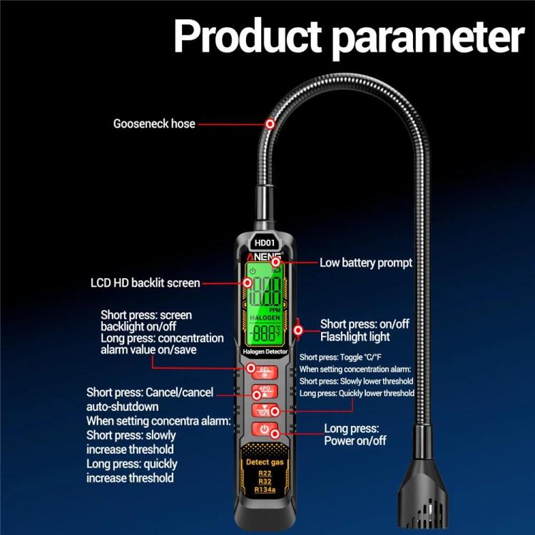 ANENG Air Conditioner Refrigerant Car Halogen Leak Detector, Specification: Battery