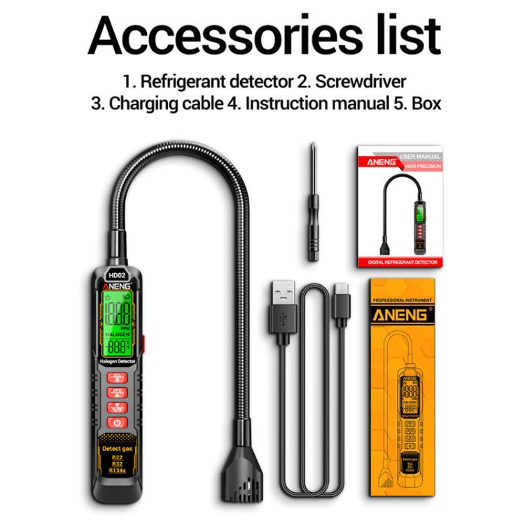 ANENG Air Conditioner Refrigerant Car Halogen Leak Detector, Specification: Rechargeable