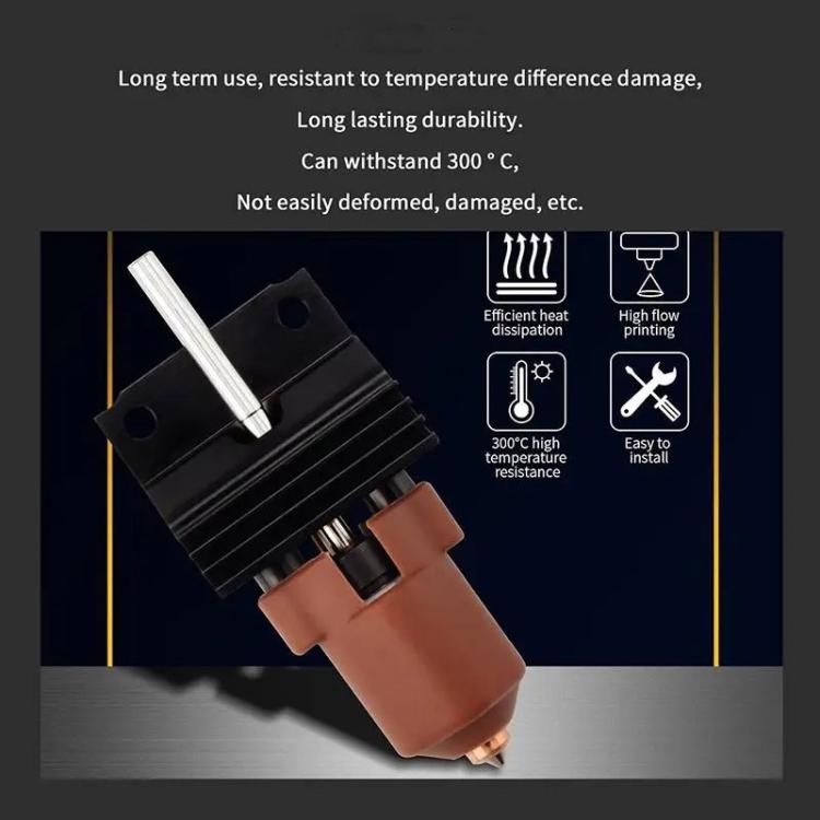 For Creality K1 / K1C / K1 Max Ceramic Hot End Kit High Flow Printer Accessory, Spec: Without Heatsink 0.2mm