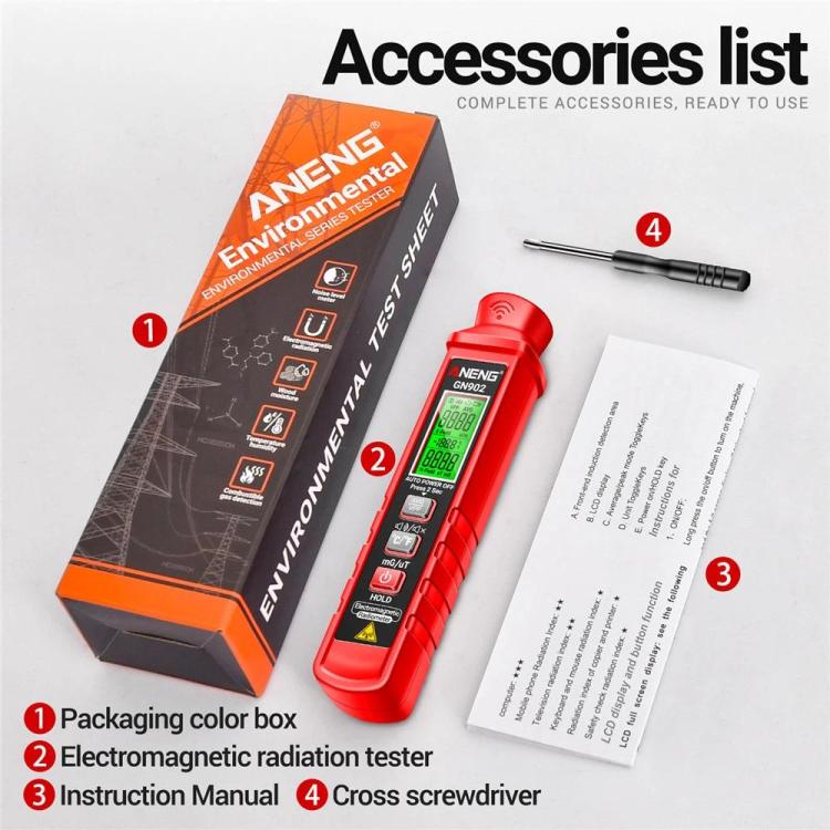 ANENG Electric Field Emission Electromagnetic Radiation Alarm Detector - GN902