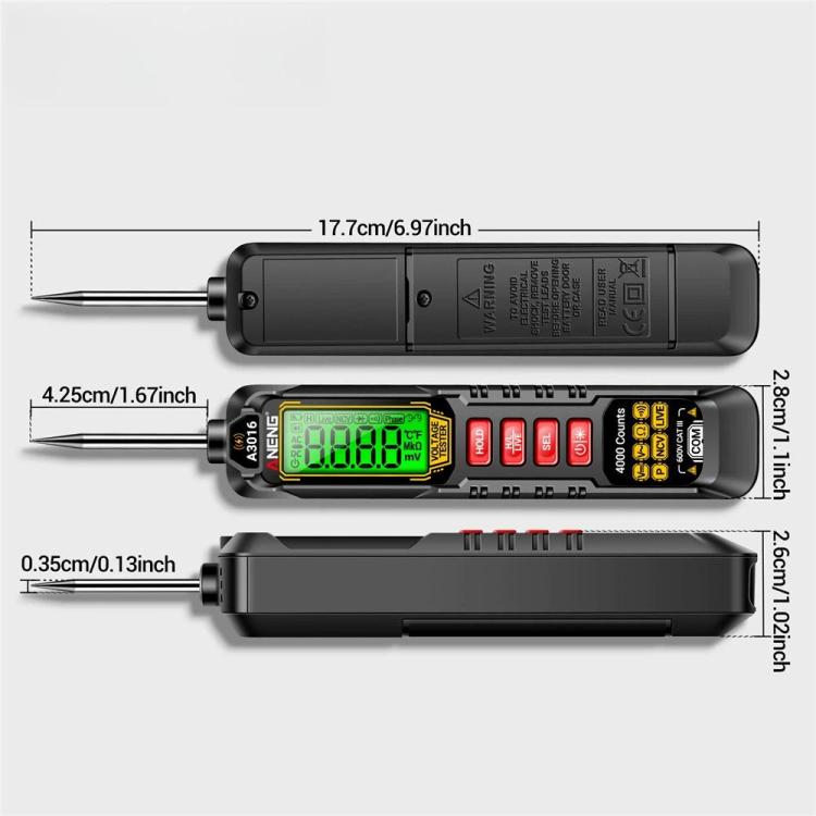 ANENG Digital Intelligent Car Repair Pen Multimeter, Model: A3016 Lithium Battery