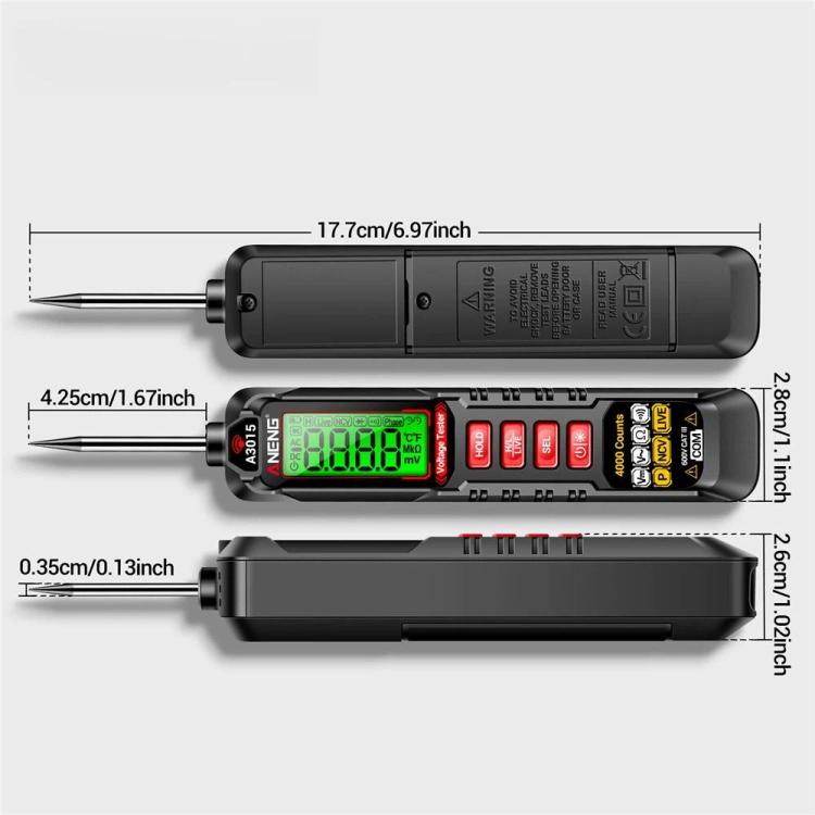 ANENG Digital Intelligent Car Repair Pen Multimeter, Model: A3015 Battery