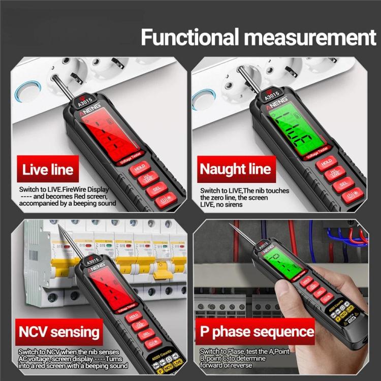 ANENG Digital Intelligent Car Repair Pen Multimeter, Model: A3015 Battery