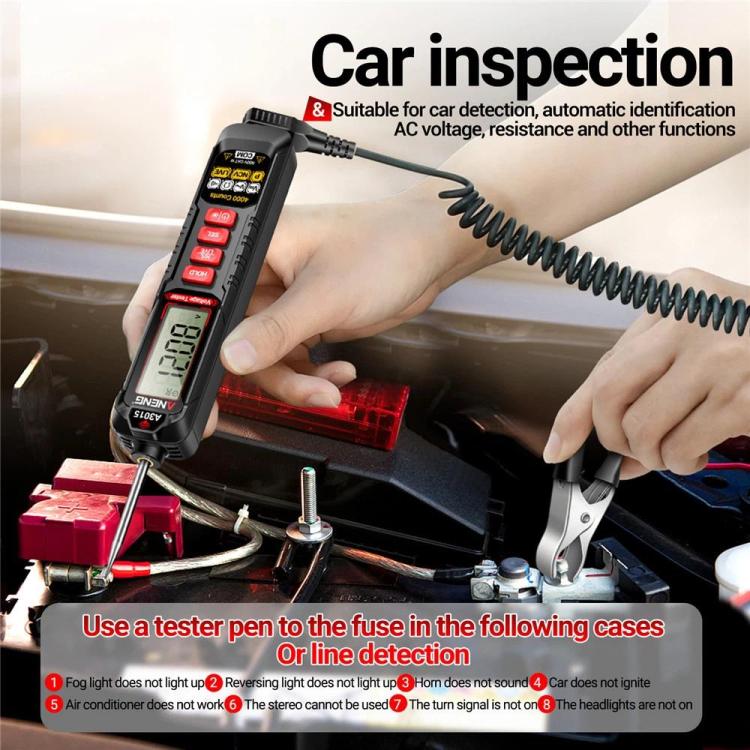 ANENG Digital Intelligent Car Repair Pen Multimeter, Model: A3015 Battery