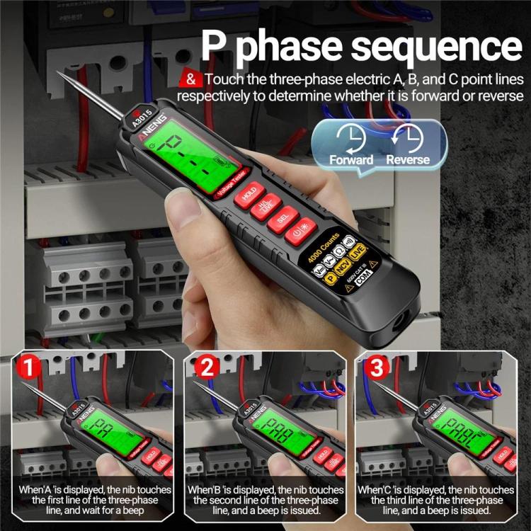 ANENG Digital Intelligent Car Repair Pen Multimeter, Model: A3015 Battery