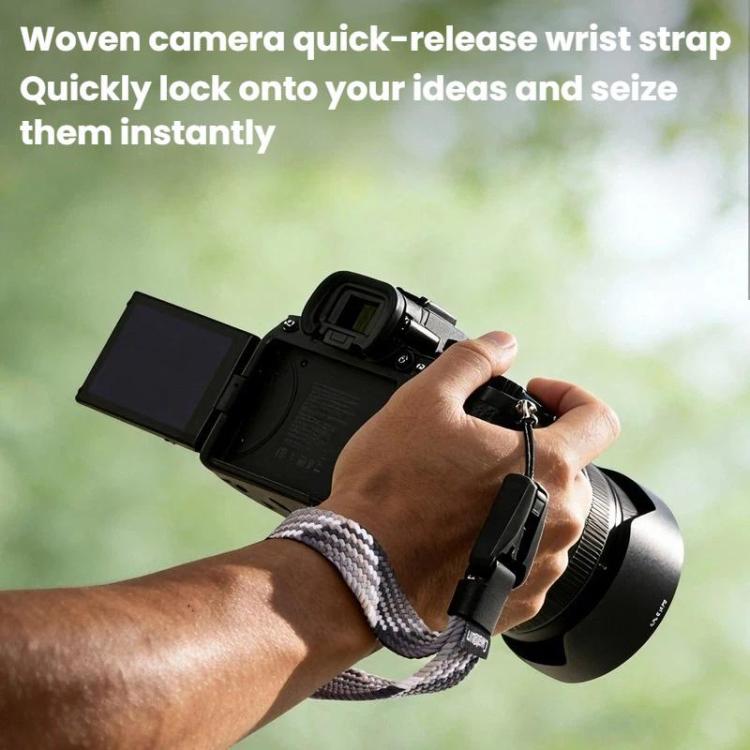 Cwatcun D268 Camera Wrist Strap Lightweight Quick-Release Braided Strap - Black