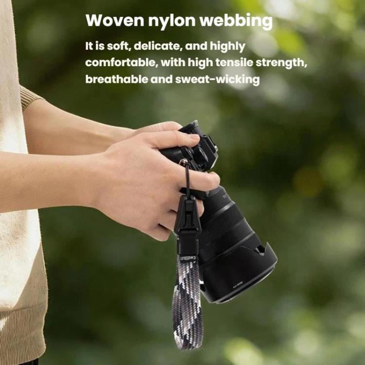 Cwatcun D268 Camera Wrist Strap Lightweight Quick-Release Braided Strap - Black