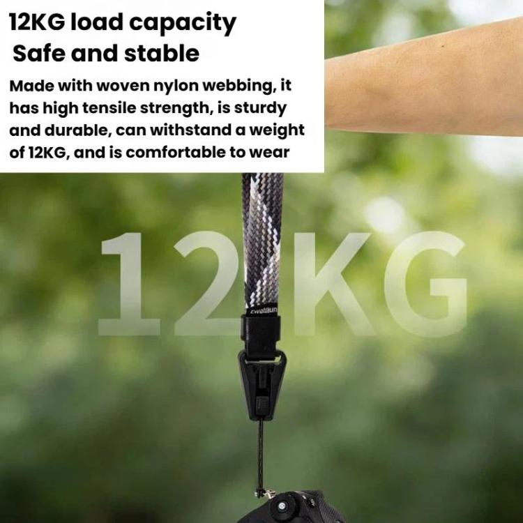 Cwatcun D268 Camera Wrist Strap Lightweight Quick-Release Braided Strap - Black