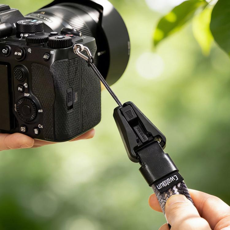 Cwatcun D268 Camera Wrist Strap Lightweight Quick-Release Braided Strap - Black