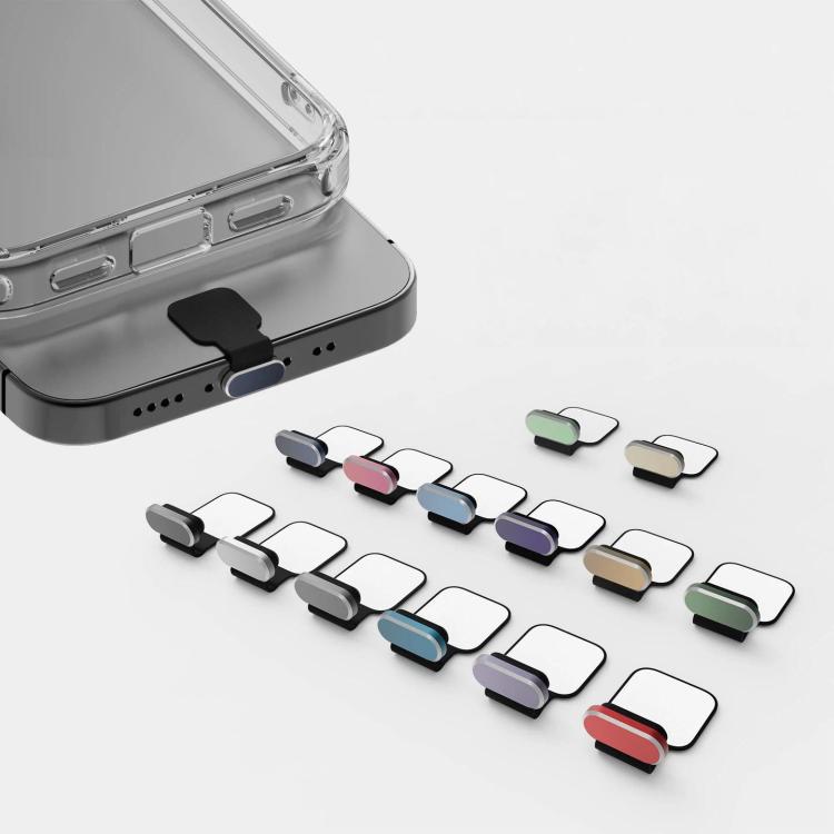 3pcs /Pack 8 Pin  Mobile Phone Charging Port Metal Anti-Dust Plug Back-Adhesive Loss-Proof Cover