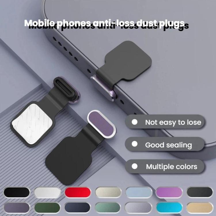 3pcs /Pack 8 Pin  Mobile Phone Charging Port Metal Anti-Dust Plug Back-Adhesive Loss-Proof Cover