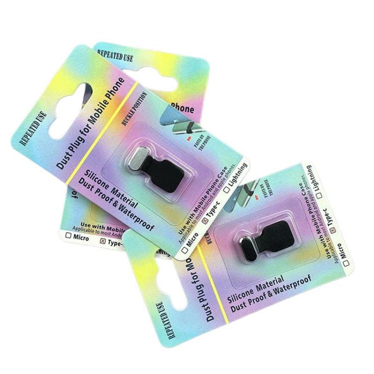 3pcs /Pack USB-C/Type-C Mobile Phone Charging Port Metal Anti-Dust Plug Back-Adhesive Loss-Proof Cover