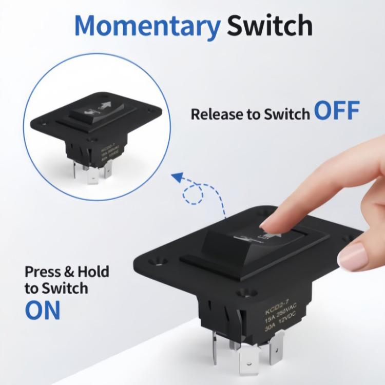 Car Modified 4-Pin Double Reset Lift Switch Rocker Switch Panel, Style: KCD2-7 UP-DOWN