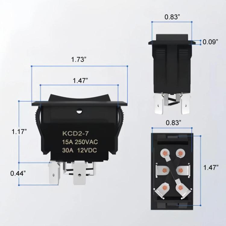 Car Modified 4-Pin Double Reset Lift Switch Rocker Switch Panel, Style: KCD2-7 UP-DOWN