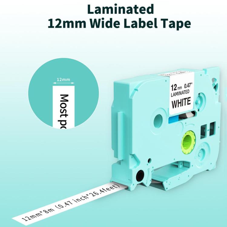 Phomemo 12mm x 8m Printer Ribbon Compatible with P3200/E1000/D1000 Label Printer TP-BK