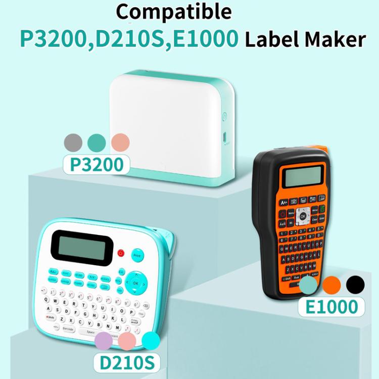 Phomemo 12mm x 8m Printer Ribbon Compatible with P3200/E1000/D1000 Label Printer RD-BK