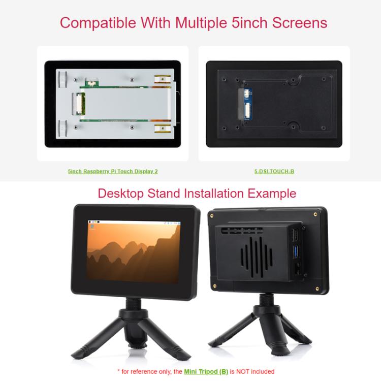 WAVESHARE 5-Inch Touchscreen Display Second-Generation Casing For Raspberry Pi 5 - 33852