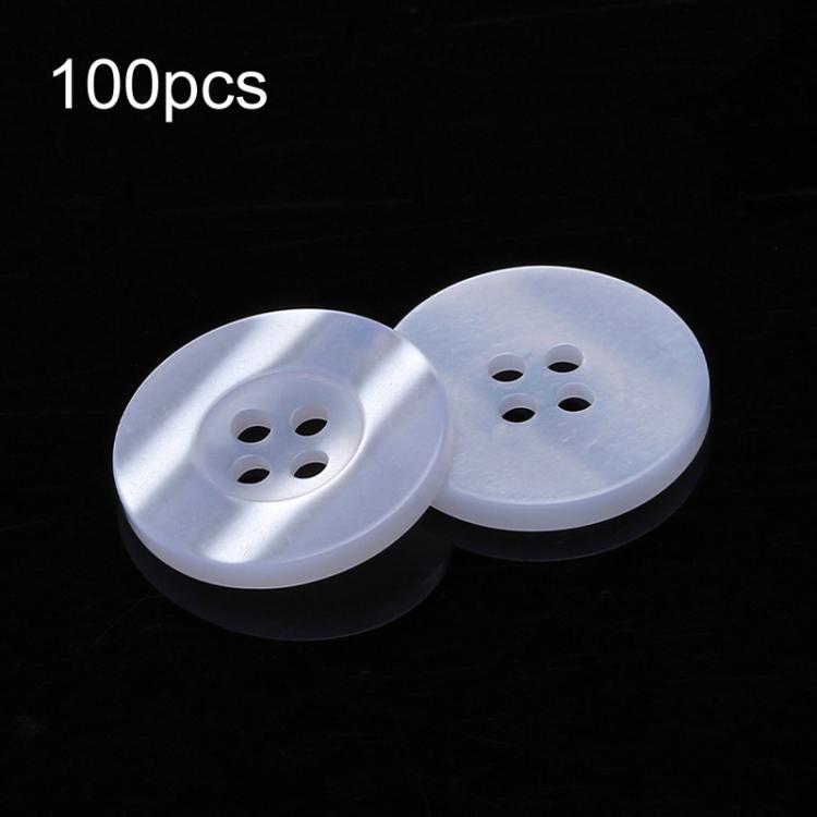 100pcs Pearlescent Resin 4-Hole Buttons Round Decorative Buttons For Shirt Cuffs, Spec: Wide Edge 2cm