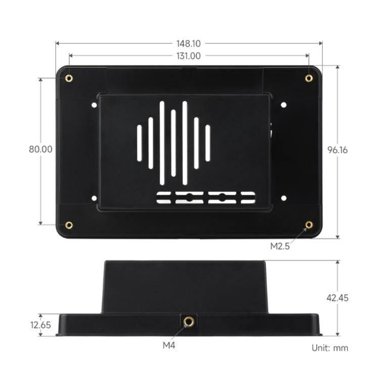 WAVESHARE 5-Inch DSI Capacitive Touchscreen IPS Tempered Glass Panel, Specification: With Case