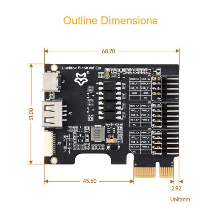 WAVESHARE Luckfox PicoKVM Expansion Board PCIe USB Interface Universal - 33756