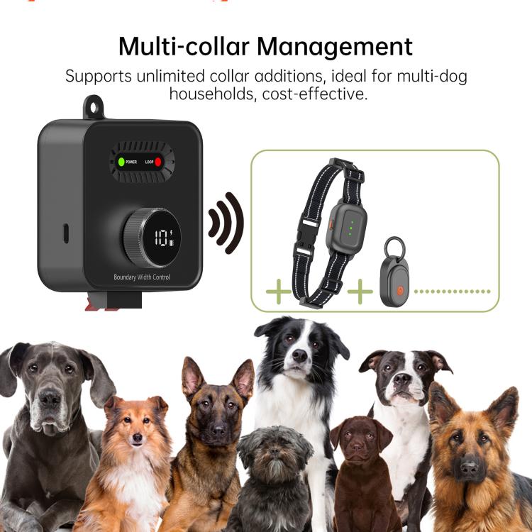F600 Outdoor Pet Wired Electric Dog Fence 10-Level Precision Boundary Control with 2 Receiver Collars
