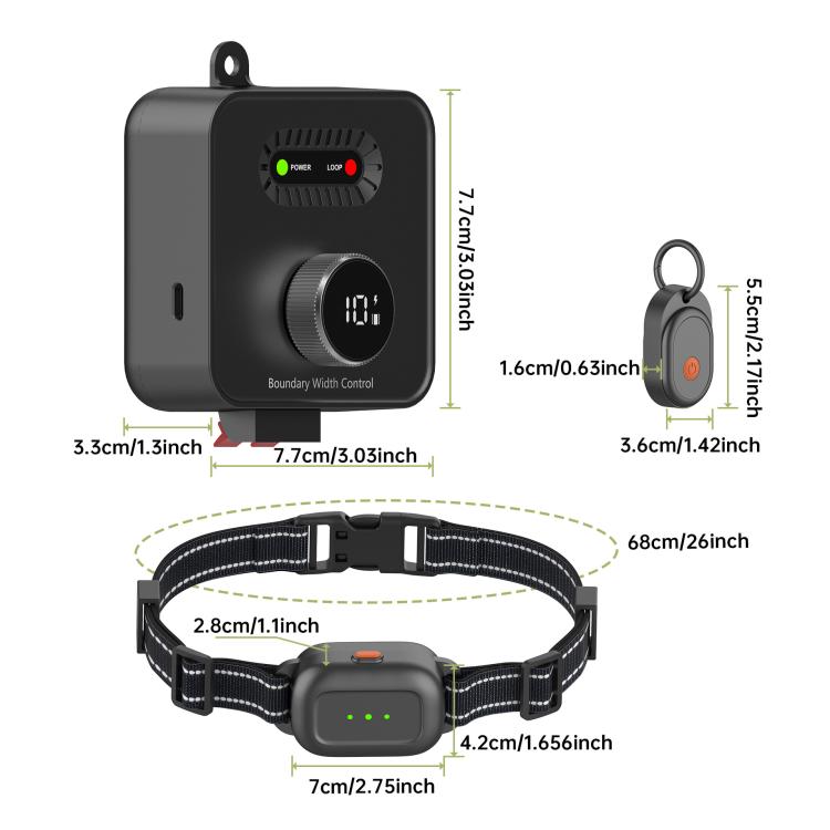 F600 Outdoor Pet Wired Electric Dog Fence 10-Level Precision Boundary Control with 2 Receiver Collars