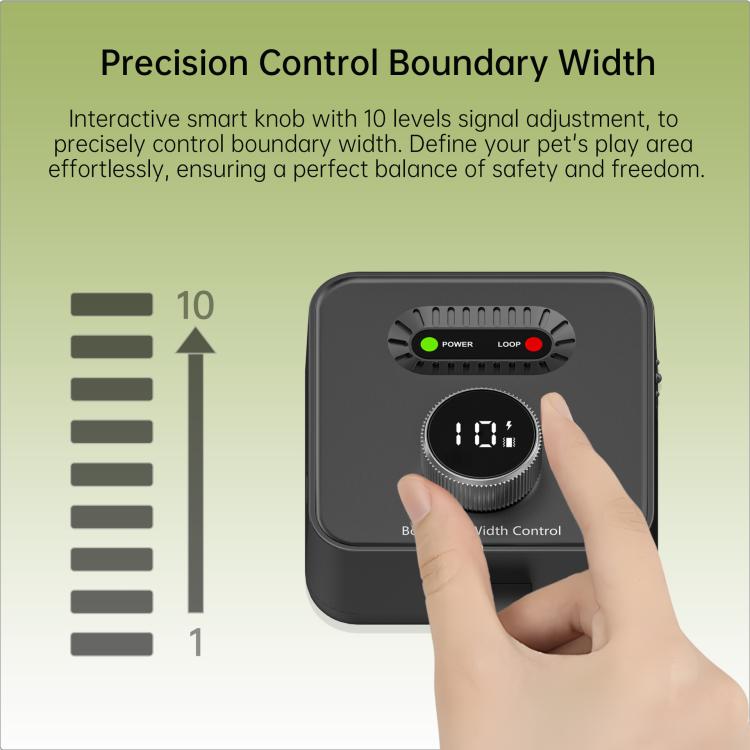 F600 Outdoor Pet Wired Electric Dog Fence 10-Level Precision Boundary Control with 2 Receiver Collars