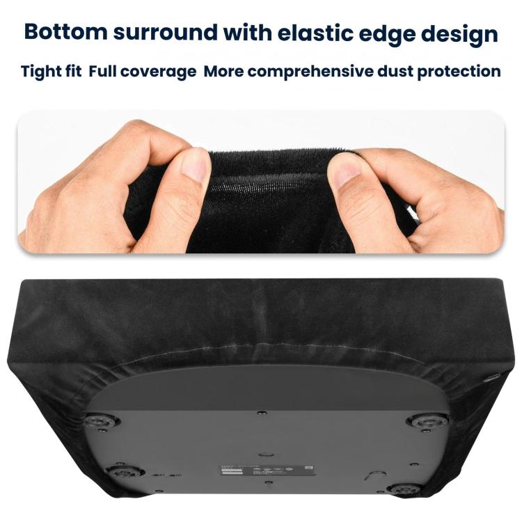 For Sony PS-LX310BT Vinyl Record Player Dust Cover Short-Pile Fleece Stretch Cover - Black