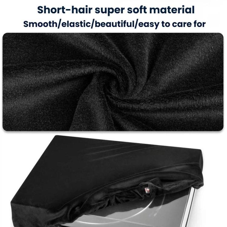 For Sony PS-LX310BT Vinyl Record Player Dust Cover Short-Pile Fleece Stretch Cover - Black