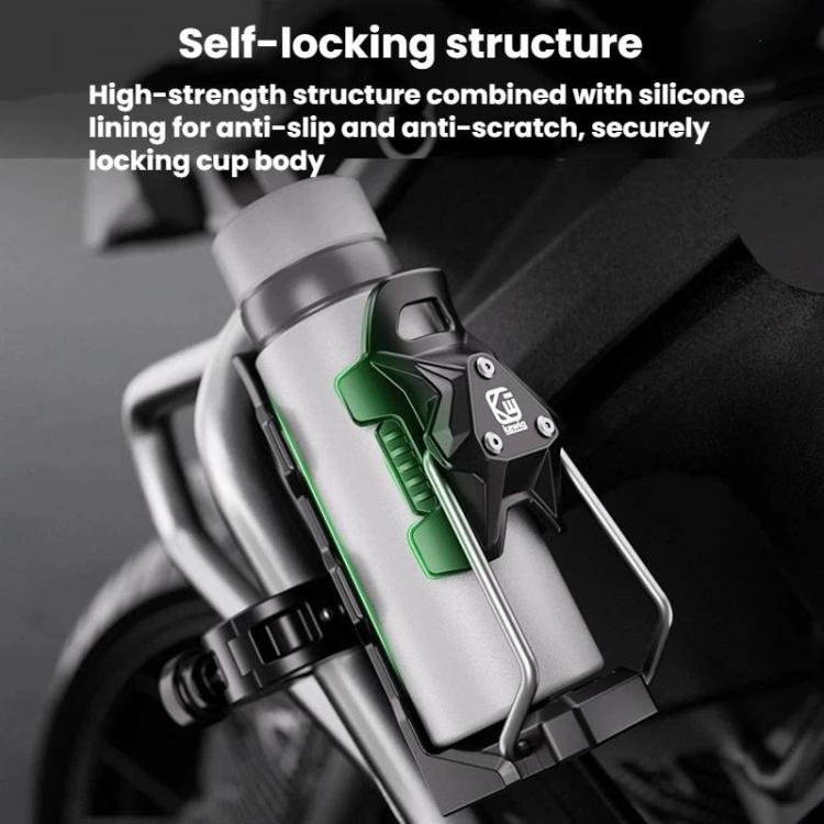 Kewig SHJ-6 Adaptive Anti-Slip Water Bottle Holder For Motorcycles & Bicycles 360-Degree Rotating Anti-Theft Cup Holder
