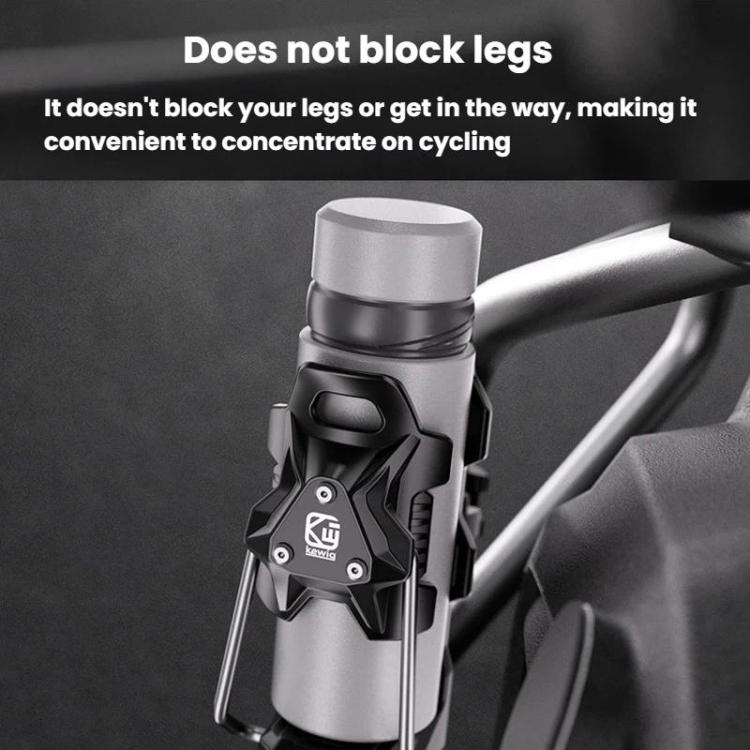Kewig SHJ-6 Adaptive Anti-Slip Water Bottle Holder For Motorcycles & Bicycles 360-Degree Rotating Anti-Theft Cup Holder