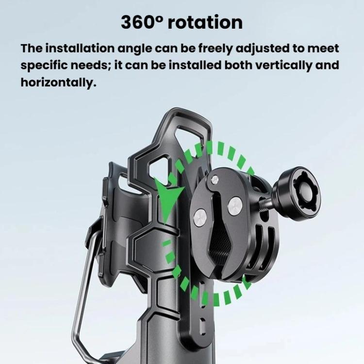 Kewig SHJ-6 Adaptive Anti-Slip Water Bottle Holder For Motorcycles & Bicycles 360-Degree Rotating Anti-Theft Cup Holder