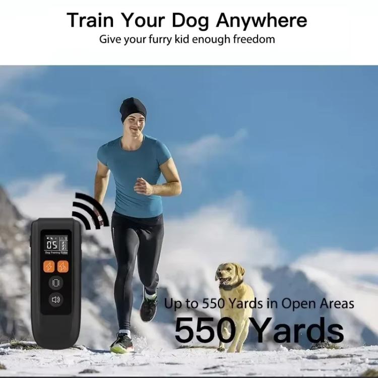 T740 Rechargeable Remote Dog Training Collar IP67 Waterproof  Pet Trainer - Black