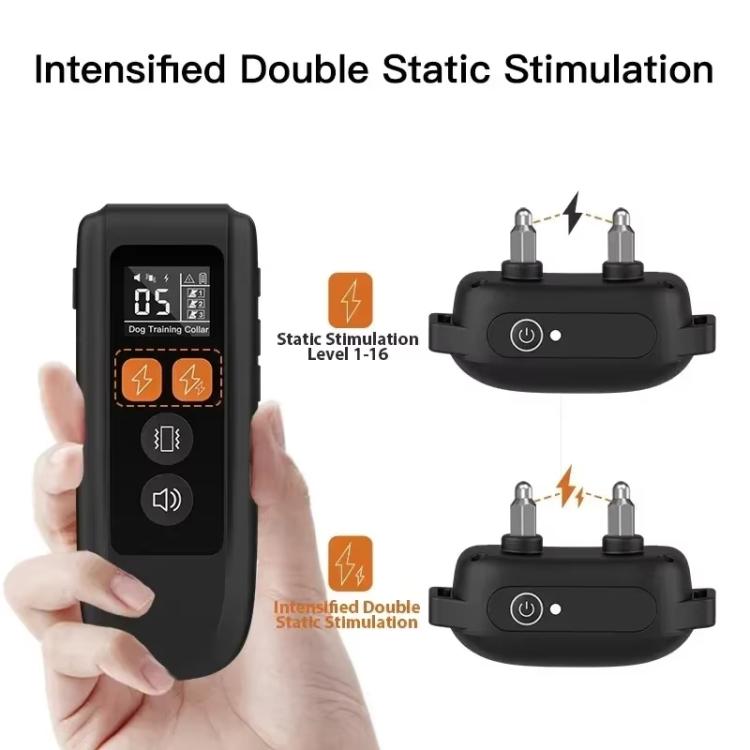 T740 Rechargeable Remote Dog Training Collar IP67 Waterproof  Pet Trainer - Black