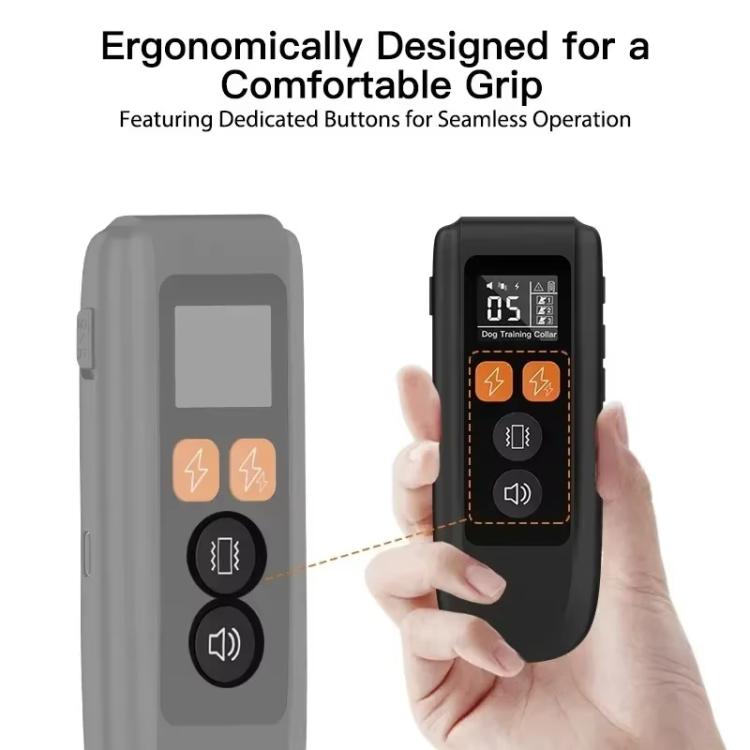 T740 Rechargeable Remote Dog Training Collar IP67 Waterproof  Pet Trainer - Black
