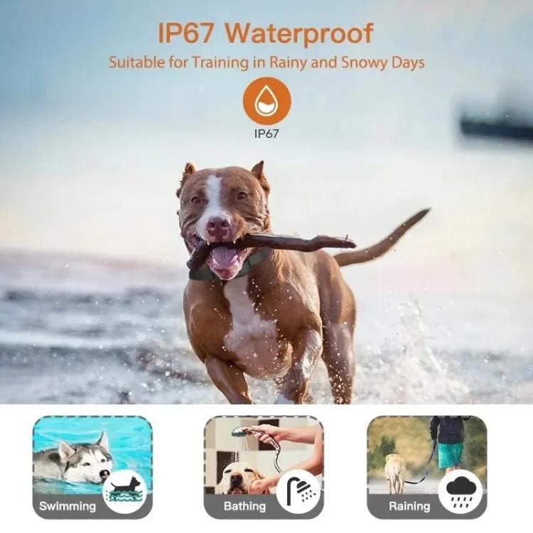 T740 Rechargeable Remote Dog Training Collar IP67 Waterproof  Pet Trainer - Black