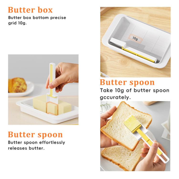 LsCook Easy Butter Cutter & Keeper with Lid Includes Convenient Measuring Spoon for Perfect Slices & Portions