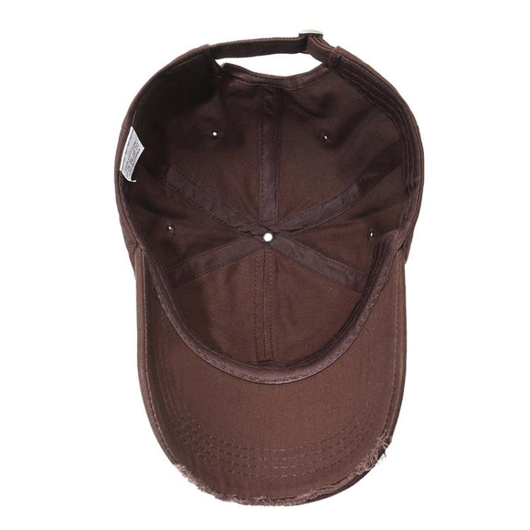 Ripped Baseball Cap Solid Color Distressed Casual Sun Hat, Color: Black
