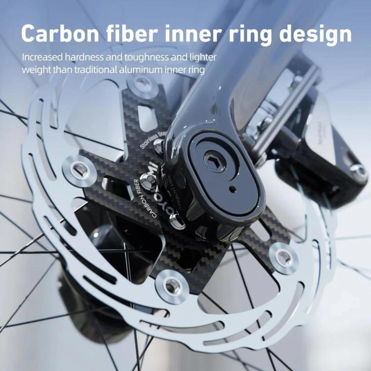 CYCLAMI Bicycle Ultra-Lightweight Carbon Fiber Brake Rotor Center-lock 6-bolt Disc Brake, Spec: 160mm