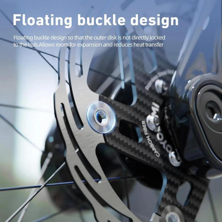 CYCLAMI Bicycle Ultra-Lightweight Carbon Fiber Brake Rotor Center-lock 6-bolt Disc Brake, Spec: 160mm