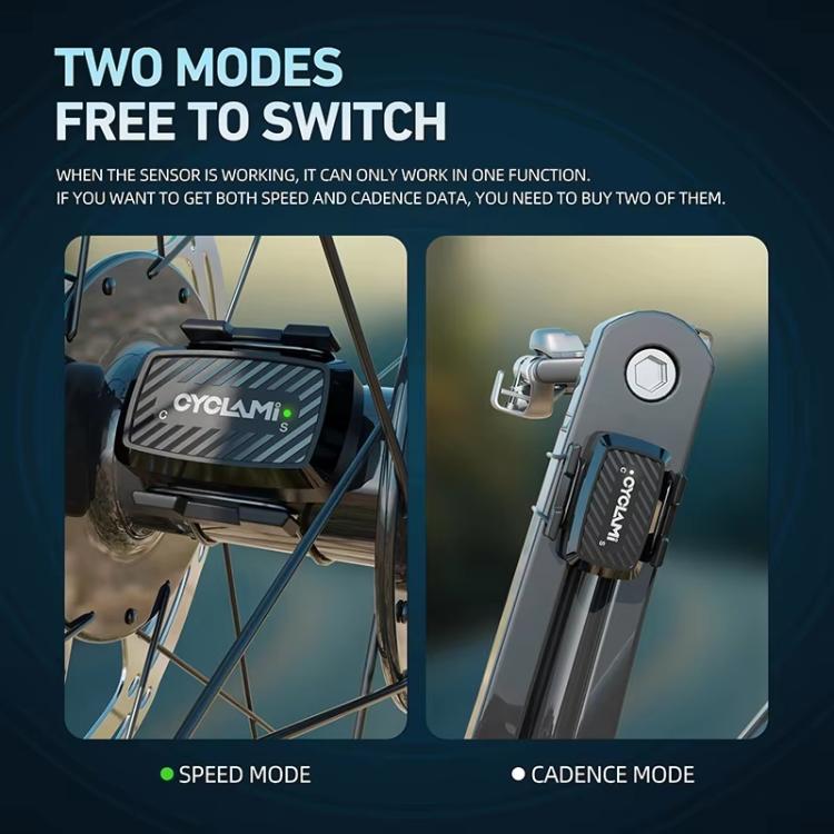 CYCLAMI C1 2 In 1 Cadence SensorPrecision Speed Smart Sensor, Supports Bluetooth and ANT+ Dual Modes