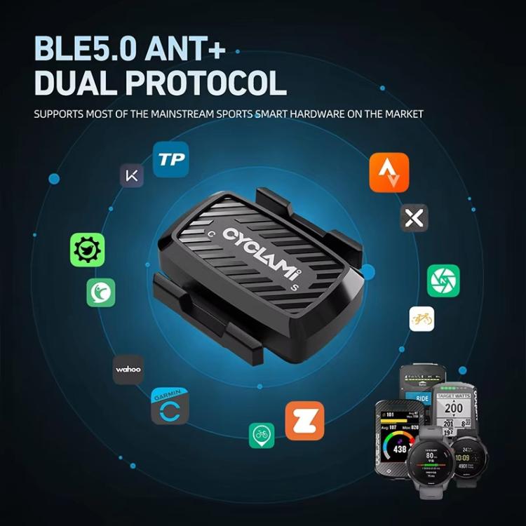 CYCLAMI C1 2 In 1 Cadence SensorPrecision Speed Smart Sensor, Supports Bluetooth and ANT+ Dual Modes