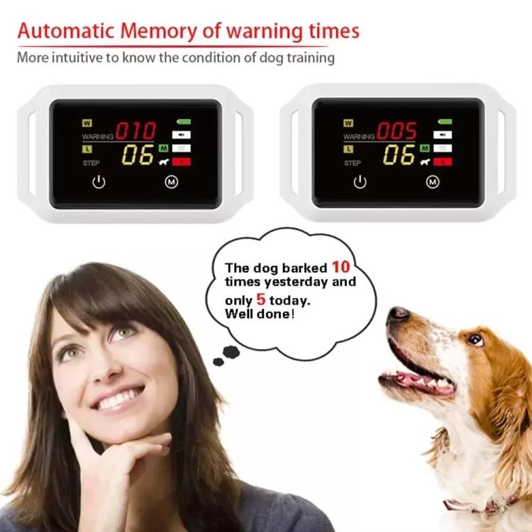 B801 Smart No-Shock Bark Collar For Dogs With Color Screen & Anti-False Trigger, IP68 Waterproof, Magnetic Charging - Gray