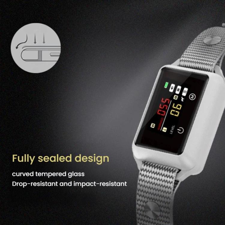 B801 Smart No-Shock Bark Collar For Dogs With Color Screen & Anti-False Trigger, IP68 Waterproof, Magnetic Charging - Gray