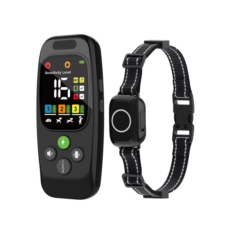 T800S 3-In-1 Remote Dog Trainer Bark Collar With Two-Way Communication Displays Dog Status & Activity Monitor - Black