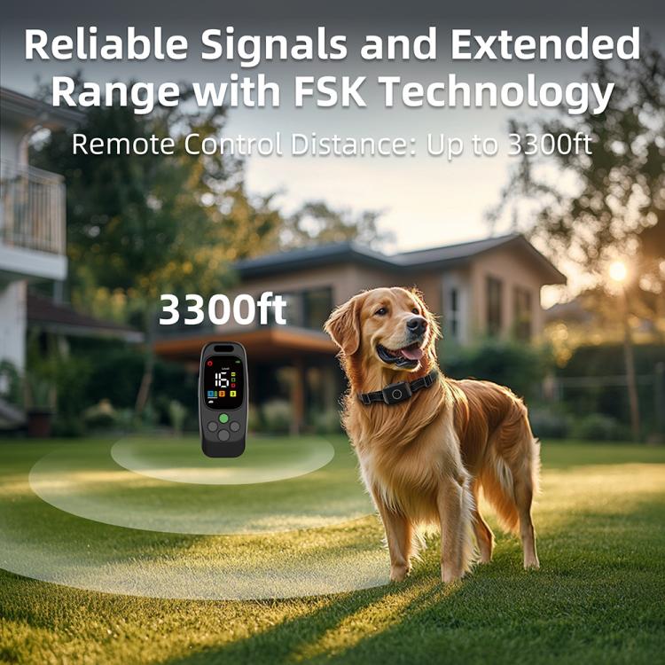 T800S 3-In-1 Remote Dog Trainer Bark Collar With Two-Way Communication Displays Dog Status & Activity Monitor - Black