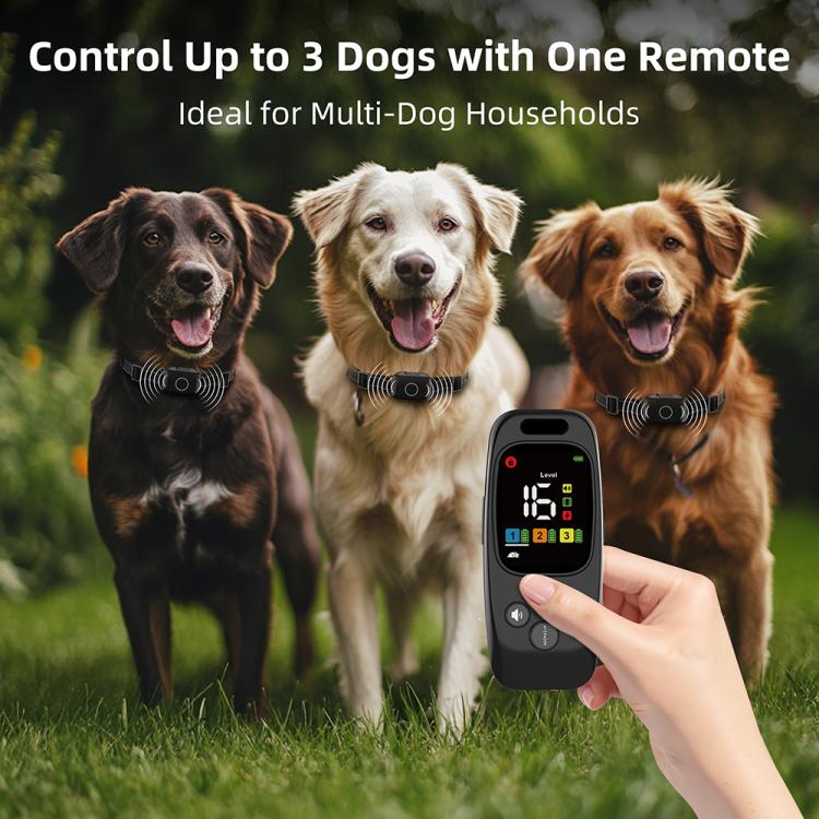 T800S 3-In-1 Remote Dog Trainer Bark Collar With Two-Way Communication Displays Dog Status & Activity Monitor - Black
